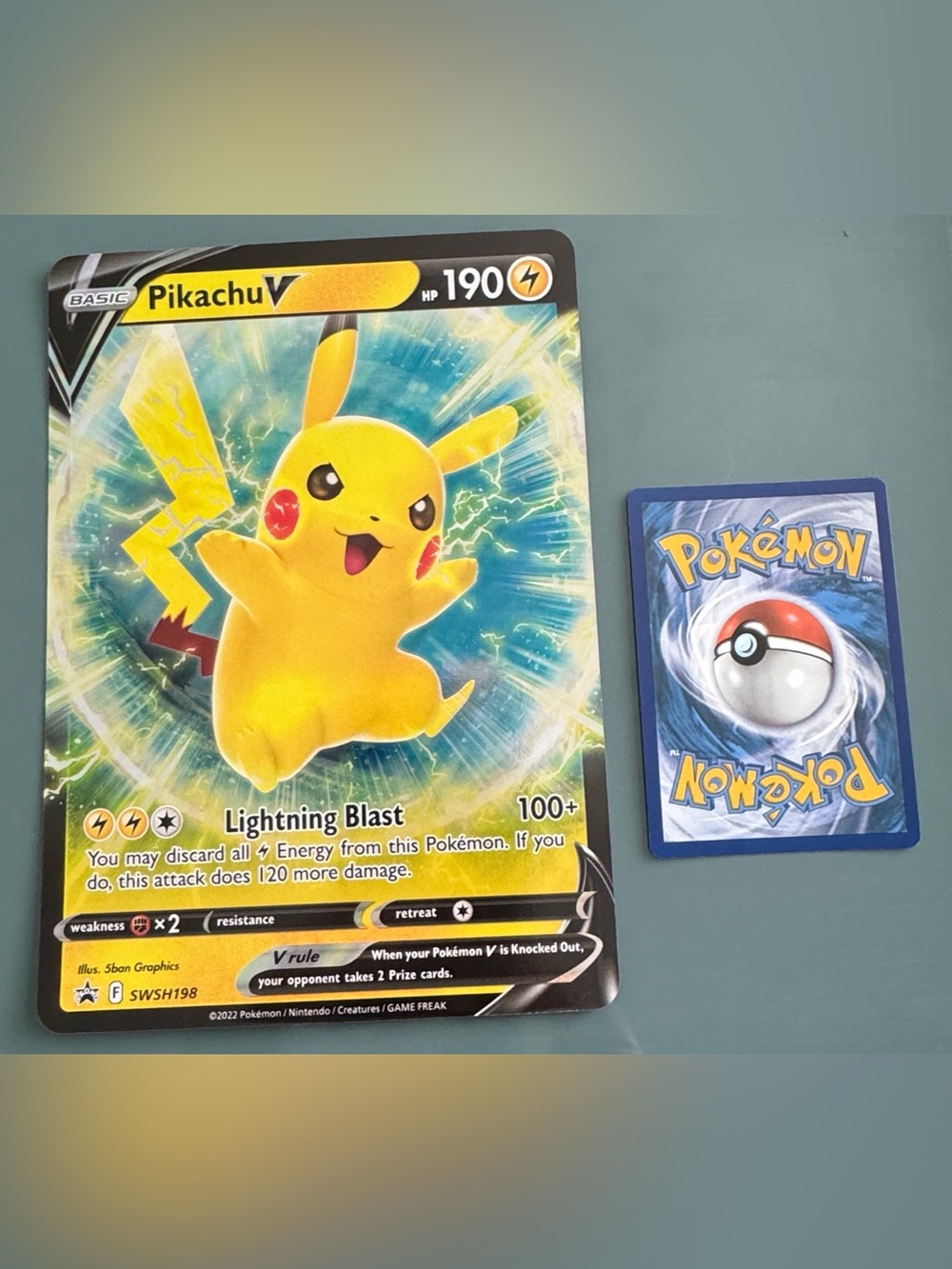 Pokémon TCG Jumbo Pikachu V Card - SWSH198 Black Star Promo